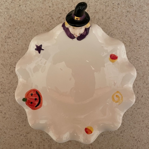 VTG Hand Painted Halloween Witch Candy Dish - Picture 2 of 4